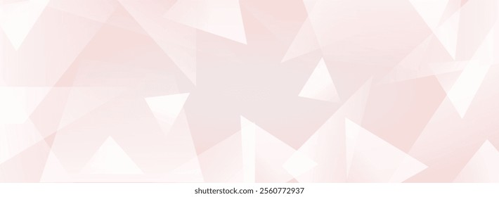 Abstract background of white and pink triangles. Geometric design. 3D illustration