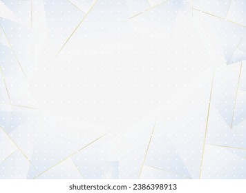 Abstract background with white polka dots and golden lines. 
