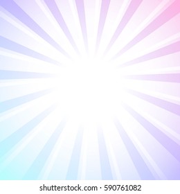 Abstract background with white rays of light on pastel colored background. Vector illustration. Vintage sunburst
