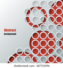 Abstract background with white and red circles. Eps10 Vector illustration