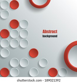 Abstract background with white and red circles. Eps10 Vector illustration