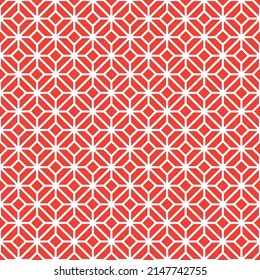 Abstract background. White and red geometrical pattern. Modern design. White maze pattern on red background. 