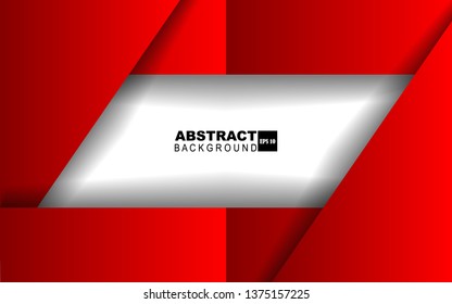 Abstract background white and red paper shape. Layer on space for text and background design