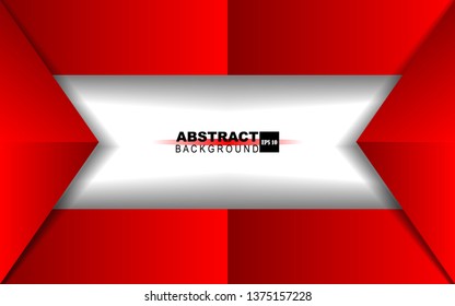 Abstract background white and red paper shape. Layer on space for text and background design