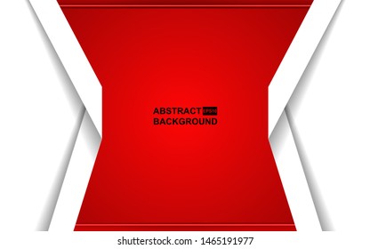 Abstract background white and red paper shapes vector design. Modern cover template for element banner, poster, card, web, advertising, corporate, brochure, flyer, presentation. Layer on for text