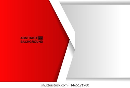 Abstract background white and red paper shapes vector design. Modern cover template for element banner, poster, card, web, advertising, corporate, brochure, flyer, presentation. Layer on for text
