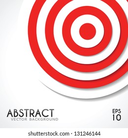 Abstract background white and red target template for design