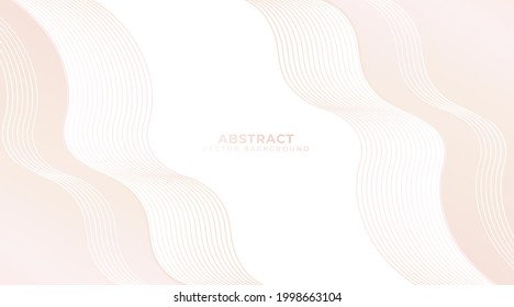 Abstract background white and rose color waves line. Simple and modern waves line design. Suit for cover, poster, advertising, banner, presentation, brochure. Vector illustration