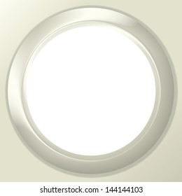 Abstract background, white round frame - porthole on wall with empty place for text. Eps10, contains transparencies. Vector