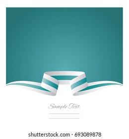 Abstract background white sea green flag ribbon