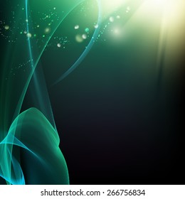 Abstract background of white smoke over blue backdrop. Vector illustration.