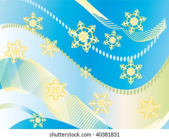 Abstract background with white snowflakes. Vector illustration