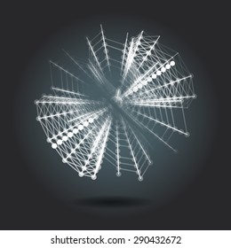 Abstract background with white sphere on theme digital technology and internet