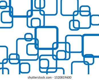 Abstract Background with White square and Blue Frames. Geometric Vector Bubbles
