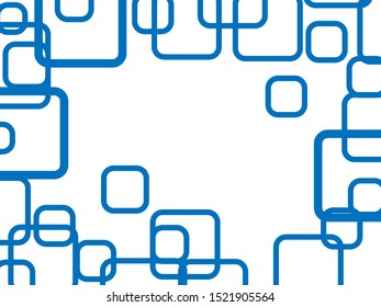 Fondo abstracto con cuadrado blanco y marcos azules. Burbujas del vector geométrico
