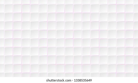 Abstract background of white square tiles with purple gaps between them