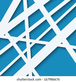 abstract background of white stripes on a blue background.paper pattern of lines.vector