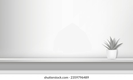 abstract background white studio room for pedestal podium  product. Showcase, Promotion display. Ready to apply to your design. Vector illustration.