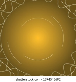 Antecedentes abstractos con arcos y curvas tecnológicas blancas. Ilustración del vector en el fondo ámbar