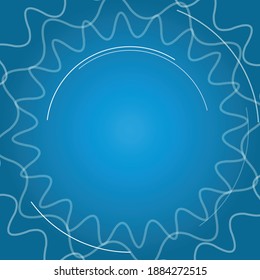 Antecedentes abstractos con arcos y curvas tecnológicas blancas. Ilustración del vector sobre fondo azul claro
