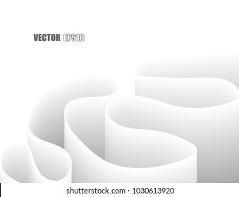 Abstract background white wave curve .Vector