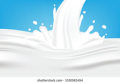 abstract background of white wave milk splash 