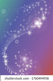 Abstract background. White wave and stars on a multicolored background. Vector illustration.