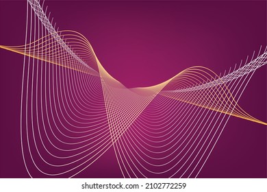 Abstrakter Hintergrund mit weißer, gewellter Linie und dunkelrosa Hintergrund.