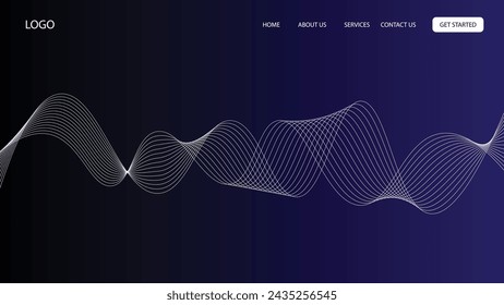 Abstract background with white wave.Futuristic technology concept. Vector illustration