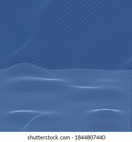 abstract background with white waves with blue tone
