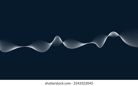 Abstract background with white waves line design