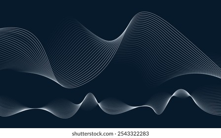 Abstract background with white waves line design