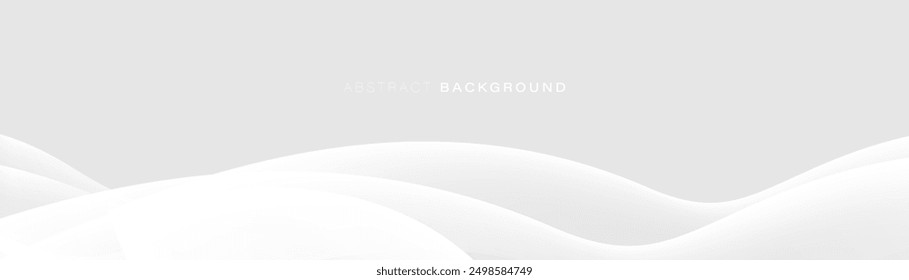 Abstract background with white wavy. Minimal clean modern banner. illustration Vector