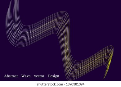 Abstract background White and yellow lines A wave on a purple background