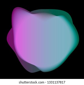 Abstract background whith blurred circle, round shape. Glitch art minimal aesthetics.
