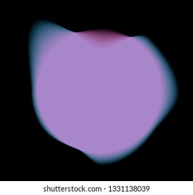 Abstract background whith blurred circle, round shape. Glitch art minimal aesthetics.