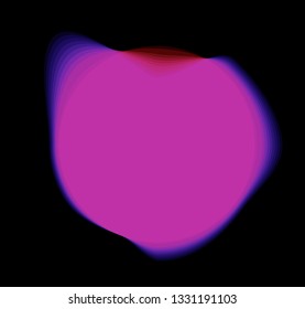 Abstract background whith blurred circle, round shape. Glitch art minimal aesthetics.