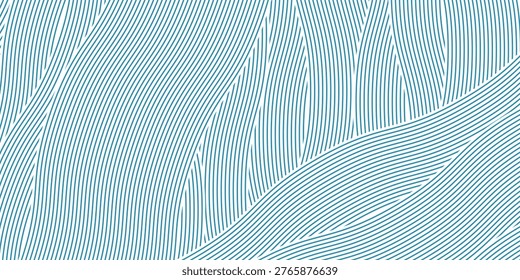 Abstract background whte and blue line with seamless wave pattern