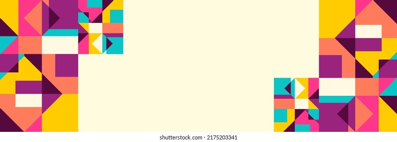 El fondo abstracto es de gran tamaño y la decoración es alegre y colorida. Ilustración vectorial para el diseño de presentaciones, banner web, portada de medios sociales y mucho más