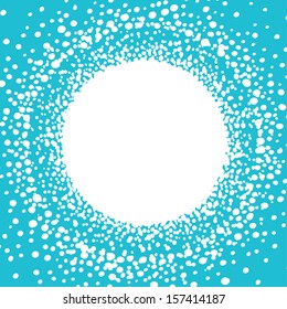 Abstract background. Winter round frame. Vector illustration