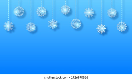 Abstract Background Winter With Snowflakes Shadows Vector Design Style Template