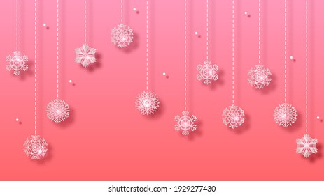 Abstract Background Winter With Snowflakes Shadows Vector Design Style Template