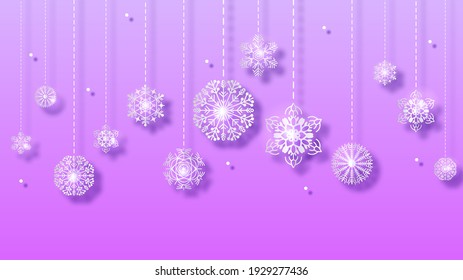 Abstract Background Winter With Snowflakes Shadows Vector Design Style Template