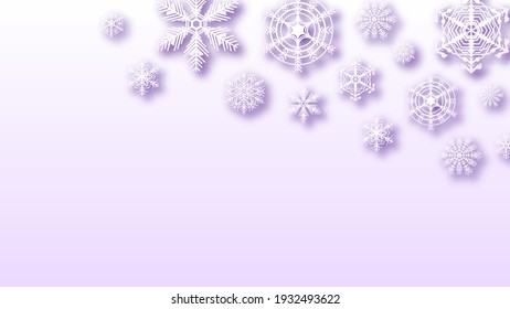 Abstract Background Winter With Snowflakes Shadows Vector Design Style Template