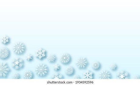 Abstract Background Winter With Snowflakes Shadows Vector Design Style Template