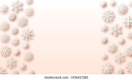 Abstract Background Winter With Snowflakes Shadows Vector Design Style Template