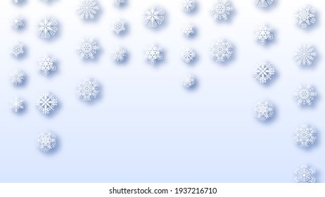 Abstract Background Winter With Snowflakes Shadows Vector Design Style Template