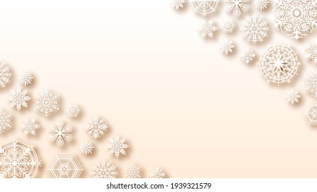 Resumen De Fondo Copos De Invierno De Invierno Con Plantilla De Estilo De Diseño Vector De Sombras