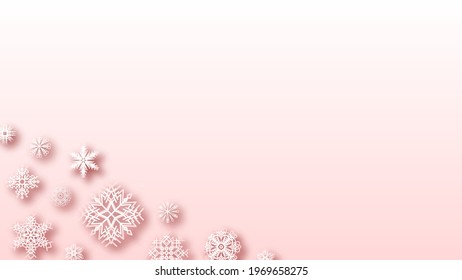 Abstract Background Winter Snowflakes witgh Shadows Vector Design Style Template