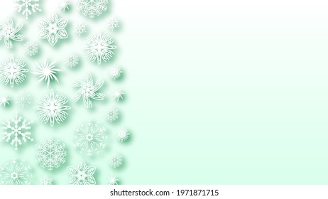 Abstract Background Winter Snowflakes witgh Shadows Vector Design Style Template